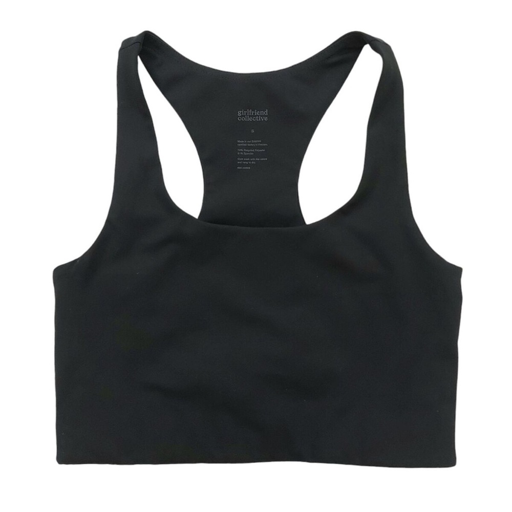 Girlfriend Collective Black Paloma Racerback Sports Bra, L